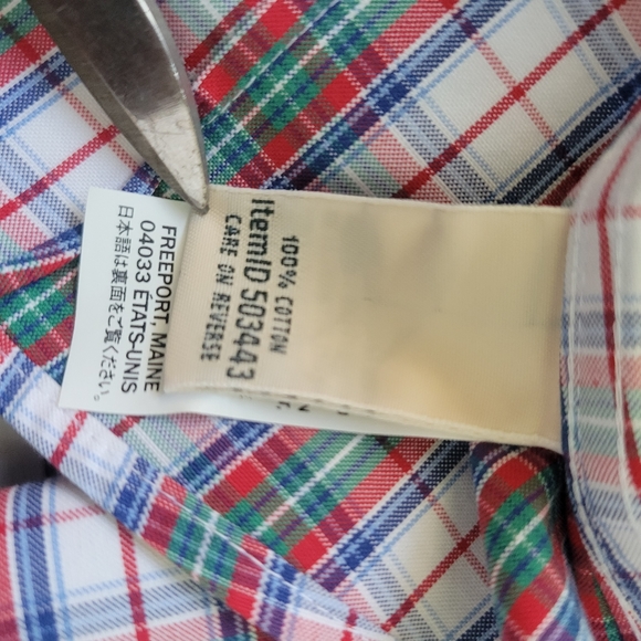L.L. Bean Size Small S Wrinkle Free Plaid Shirt, button up, 100% cotton. - Picture 4 of 6